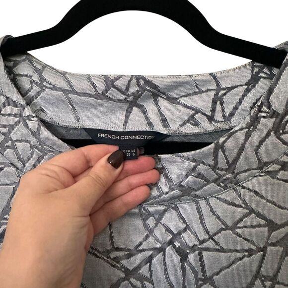 FRENCH CONNECTION Faux Wrap Fitted Knee Length Dress Sz 6‎ - Picture 4 of 5